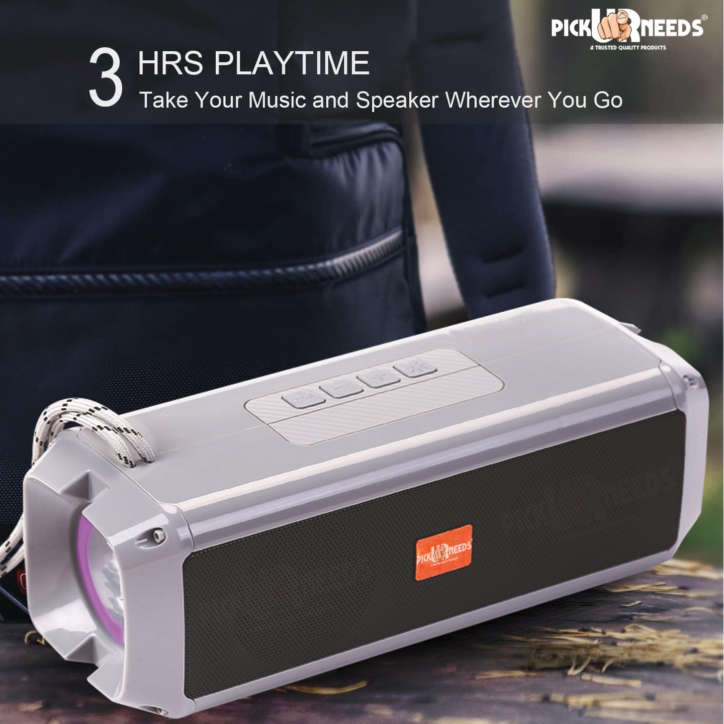 Pick Ur Needs Mini Wireless Soundbar System With RGB Disco Light TF Card / USB / Radio Support 10 W Bluetooth Speaker  (White, 5.0 Channel)